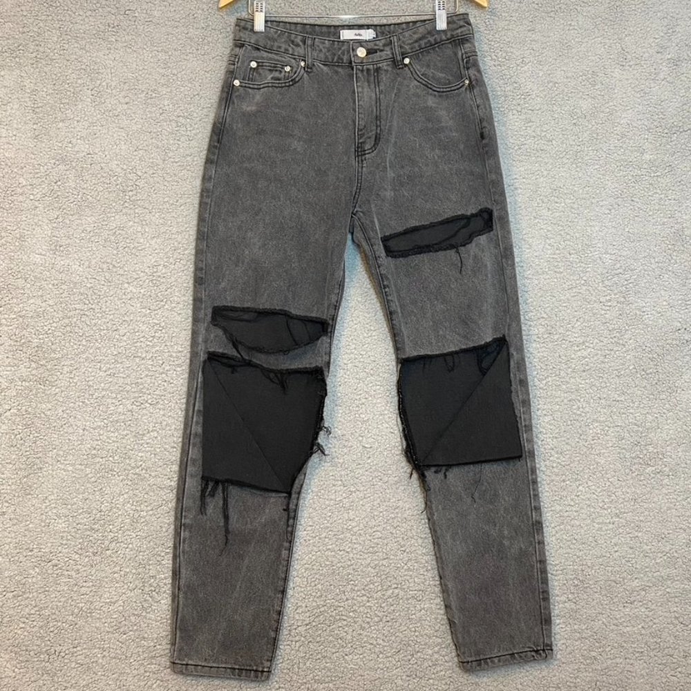 Adika Davis Straight Jeans Black Wash Large NEW Y2K - Picture 2 of 15